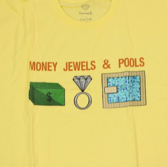 Diamond suplly co. t-shirt Large size/ short sleeve/ graphic tee in yellow color - Picture 2 of 5